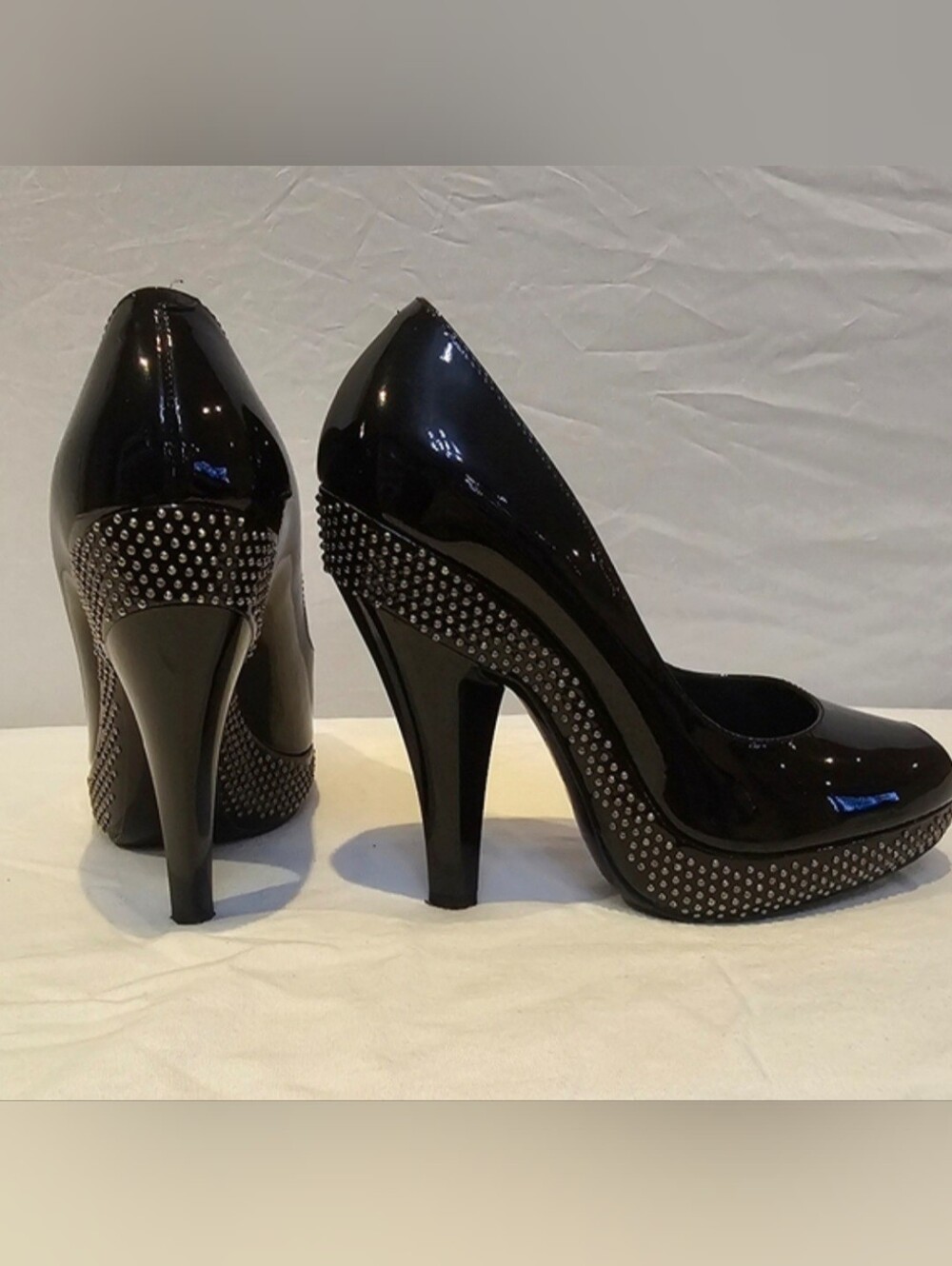 Burberry Black Patent Leather Platform  Pumps (Size 9)